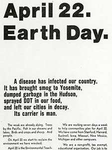 Advertisement, “April 22. Earth Day.”