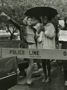 Gay Rights Activists Sylvia Rivera, Marsha P. Johnson, Barbara Deming, And Kady Vandeurs At City Hall Rally For Gay Rights