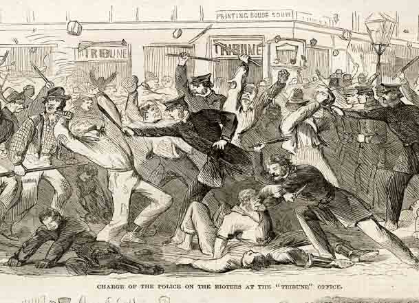 Charge Of The Police On The Rioters At The “Tribune” Office