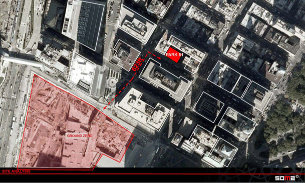 Graphic Showing Location Of Islamic Community Center Relative To The World Trade Center