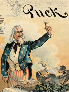 Puck Magazine, Uncle Sam Toasting Us Soldiers In Puerto Rico And Elsewhere