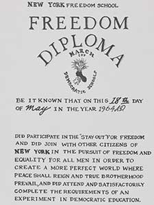 “New York Freedom School, Freedom Diploma” Belonging To Civil Rights Leader Bayard Rustin