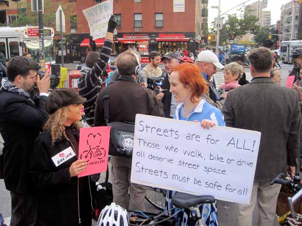 Bike Lane Opponents And Supporters Gather At The 14th Street Anti-bike Lane Protest