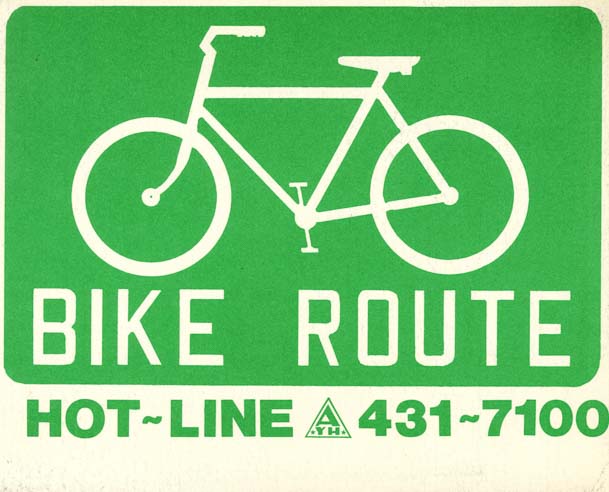 Bike Route Sign From Transit Strike